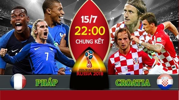 Soi kèo Pháp vs Croatia 22h ngày 15/07/2018