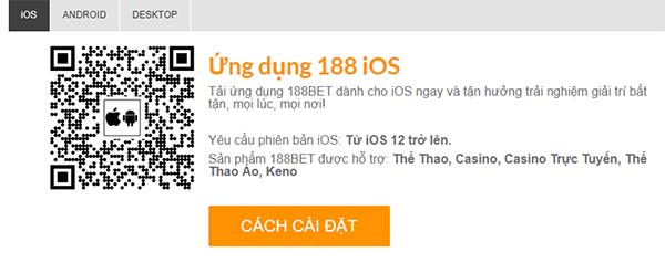 Cách tải 188bet mobile app trên hệ điều hành IOS