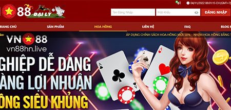 Tham gia chương trình thẻ game Vn88 nhận hoa hồng 12%